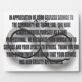 EXPOSITORA PLACA DE JUBILACIÓN DEL FUNCIONARIO