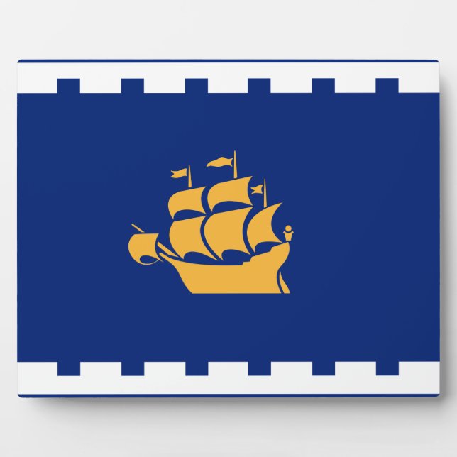Expositora Placa de la bandera de la ciudad de Quebec (Frente)