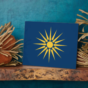 Expositora Placa de la bandera de Macedonia