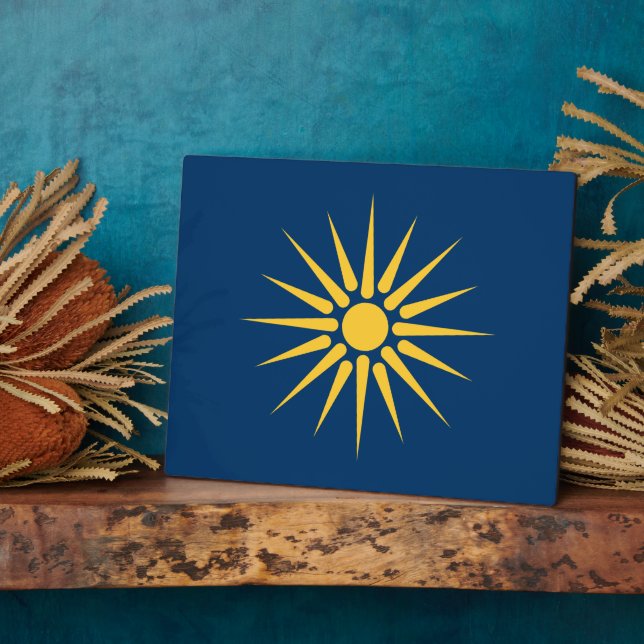 Expositora Placa de la bandera de Macedonia (Lado)