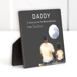 Expositora Placa de Mensaje de Padre Hijo Luna
