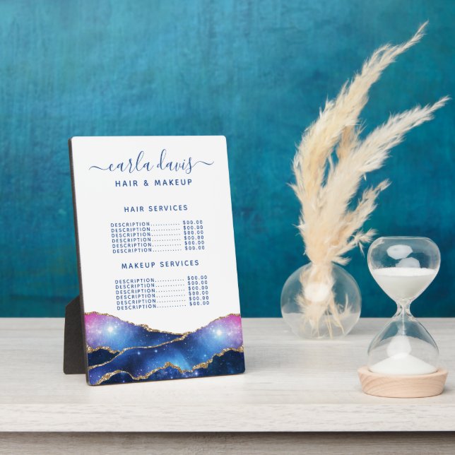 Expositora Placa de menú de precios de Salón Celestial Galaxi (Lado)