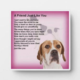 Expositora Placa de poema amigo - Diseño de perro puntero