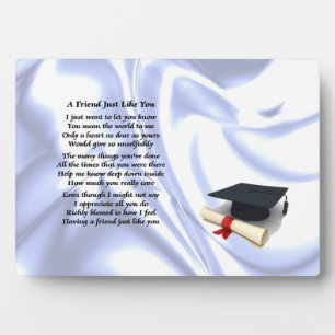 Expositora Placa de poema de amigo graduado