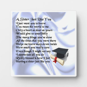 Expositora Placa de poema de la hermana - Diseño de graduació