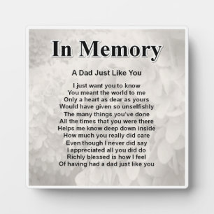 Expositora Placa de poema para papá - Diseño en memoria