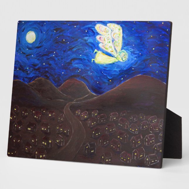 Expositora Placa de regalo de arte con pintura de ángel de la (Lado)