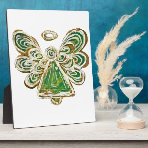 Expositora Placa de regalo de arte de pintura del ángel verde