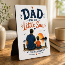 Placa de regalo sincero para papá y su pequeño sol