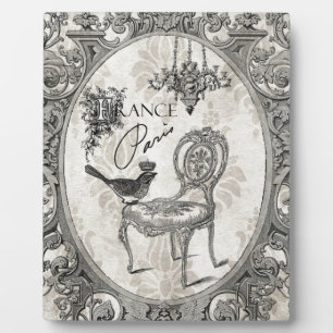 Expositora Placa de silla de época francesa