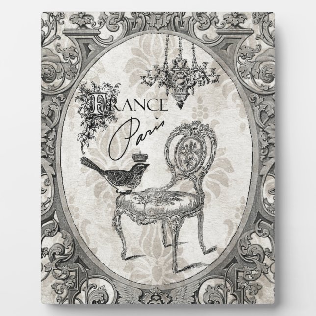 Expositora Placa de silla de época francesa (Frente)