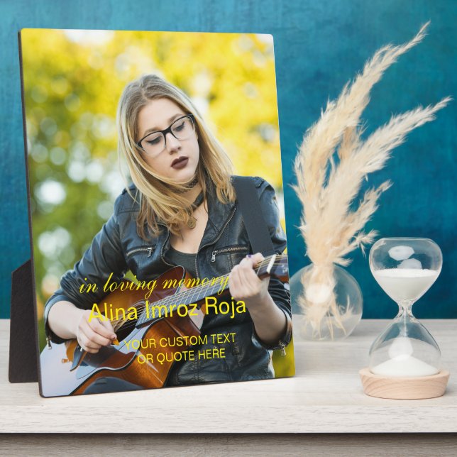 Expositora Placa de Sobremesa con Foto y Texto Personalizado  (Lado)