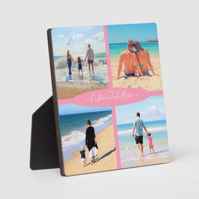 Expositora Placa de texto de collage de fotos personalizadas  (Anverso)