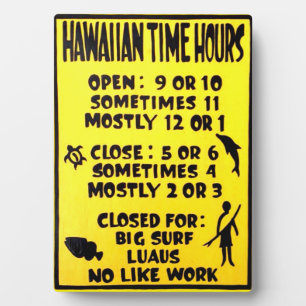 Expositora placa de tiempo de hawaiana