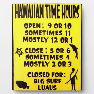 Expositora placa de tiempo de hawaiana