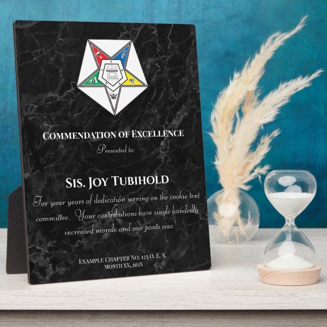 Expositora Placa del Premio de la Orden de la Estrella Orient (Lado)