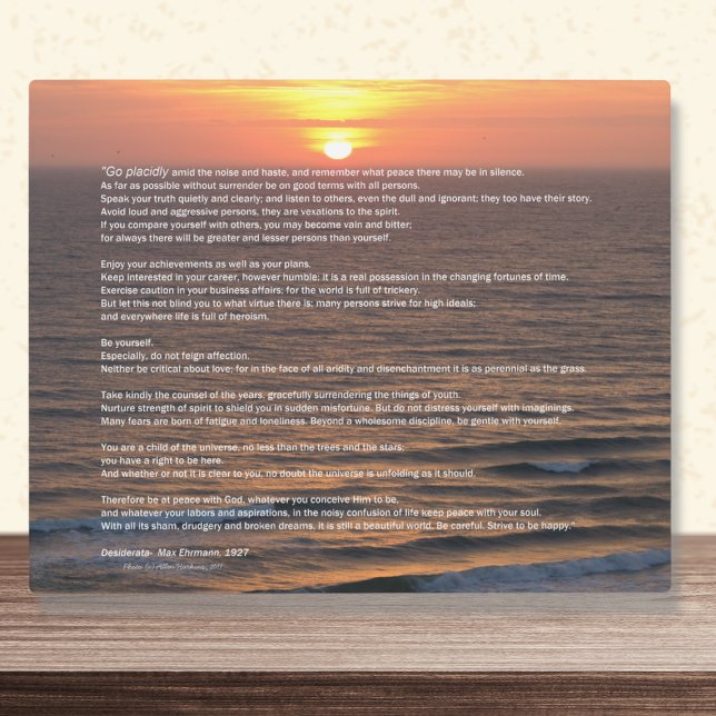 Expositora Placa Desiderata Ocean Sunrise (Subido por el creador)