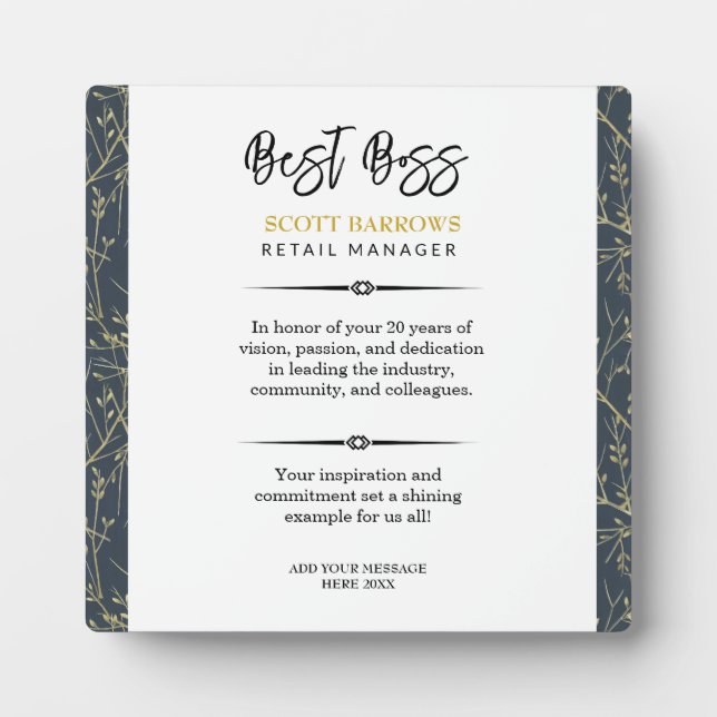 Expositora Placa feliz del Día del Jefe (Frente)