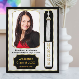 Expositora Placa Fotográfica de Graduación con Honores Blanca