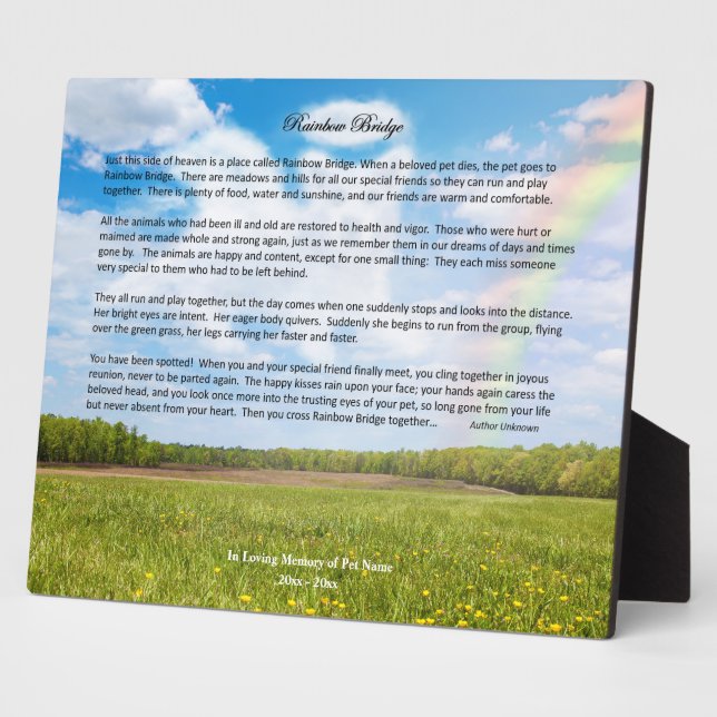 Expositora Placa fotográfica personalizada del Puente Arcoíri (Lado)