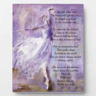 Expositora placa inspiradora con bailarina