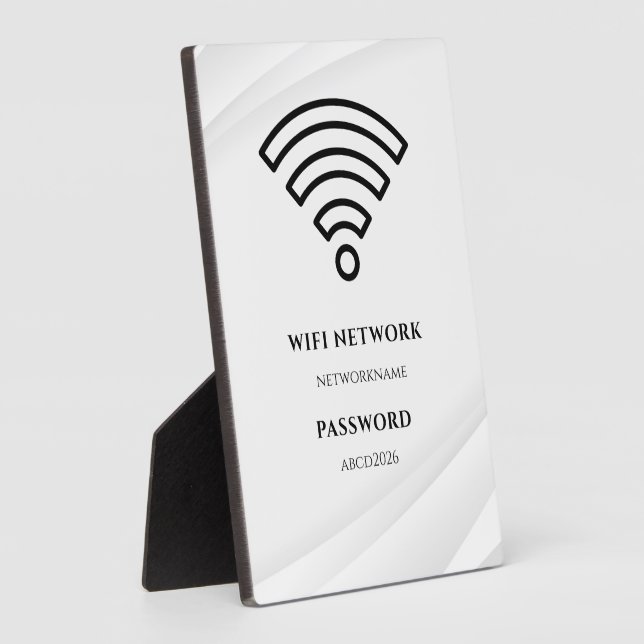 Expositora Placa negra de red y contraseña Wifi (Lado)