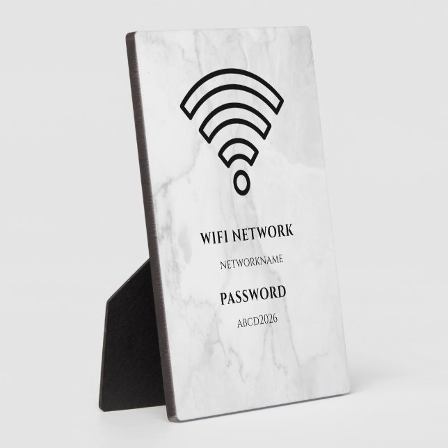 Expositora Placa negra de red y contraseña Wifi (Lado)