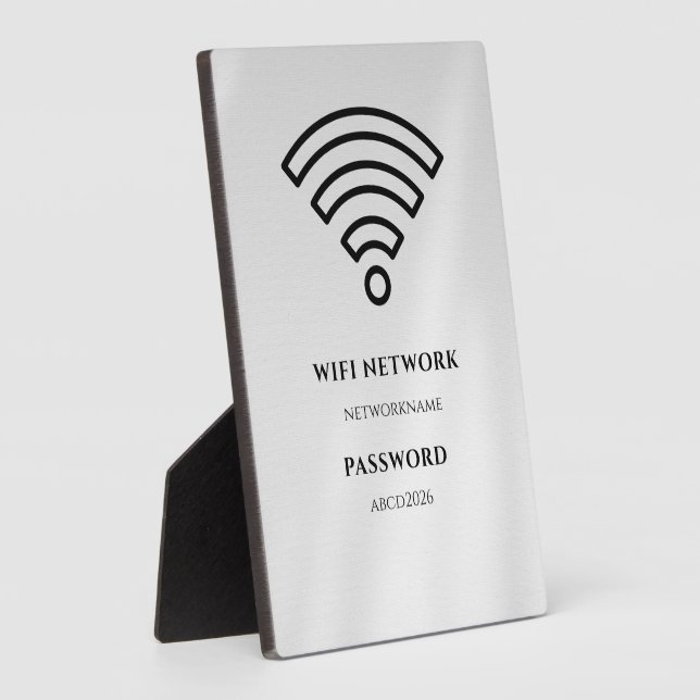 Expositora Placa negra de red y contraseña Wifi (Lado)