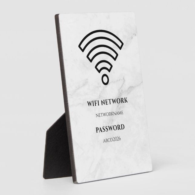 Expositora Placa negra de red y contraseña Wifi (Lado)