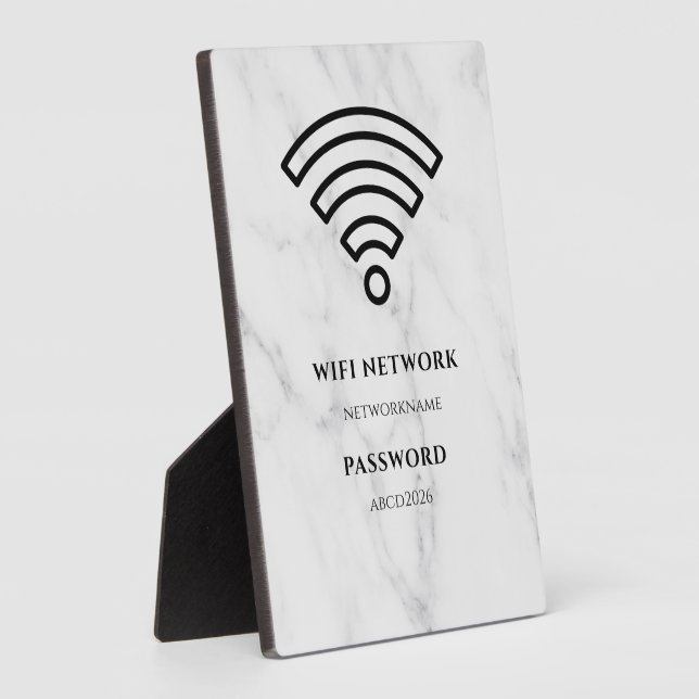 Expositora Placa negra de red y contraseña Wifi (Lado)