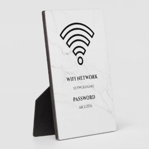Expositora Placa negra de red y contraseña Wifi