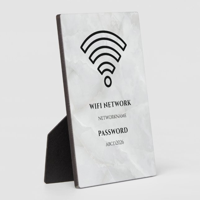 Expositora Placa negra de red y contraseña Wifi (Lado)