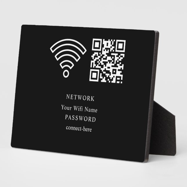 Expositora Placa negra de red y contraseña Wifi (Lado)