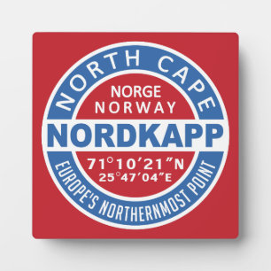 Expositora placa noruega NORDKAPP