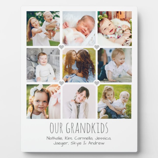Expositora Placa personalizada de 9 fotos para abuelos (Frente)