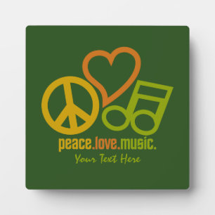Expositora Placa personalizado de Peace Love Music