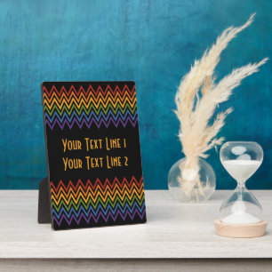 Expositora Placa personalizado del patrón de cheurón arcoiris