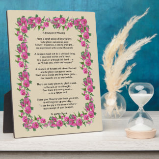 Expositora Poema "Un Bouquet de flores" en placa de caballete