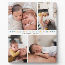 Primer Día del Padre | Placa de Collage de 4 Fotos