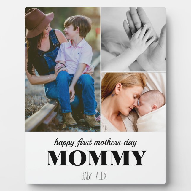 Expositora primera Día de la Madre linda placa de collage de  (Frente)