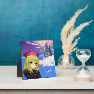 Expositora Princesa Anime con placa de castillo flotante