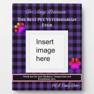 Expositora Púrpura Placa Veterinaria Mejor Mascota