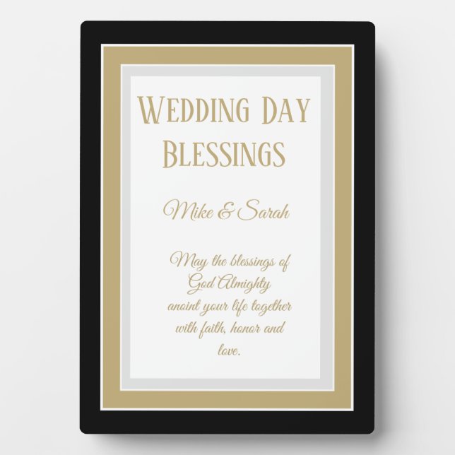 Expositora ¡Regalo boda! placa boda de bendiciones personaliz (Frente)