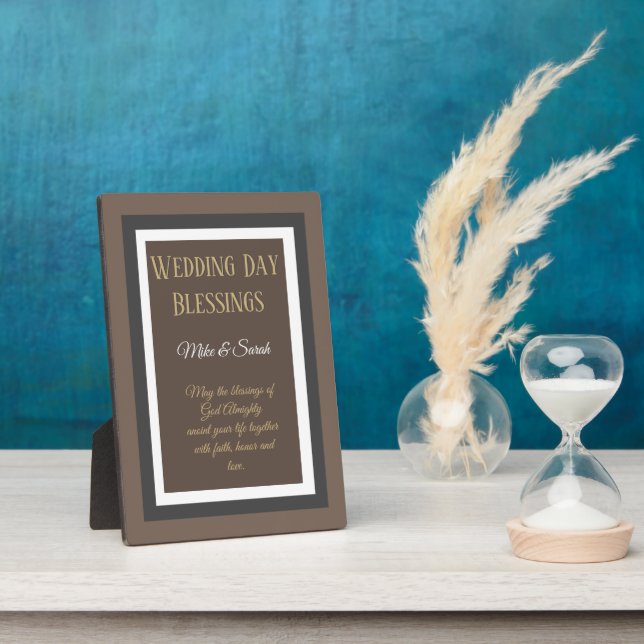 Expositora ¡Regalo boda! placa boda de bendiciones personaliz (Lado)