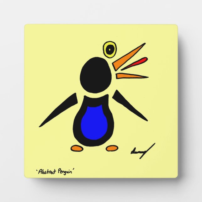 Expositora Resumen de la placa de pingüino - Amarillo (Frente)