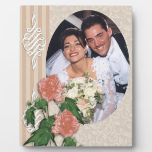 Expositora retrato boda foto placa hibiscus