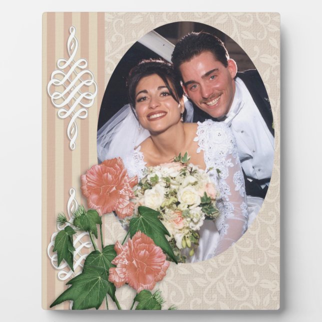 Expositora retrato boda foto placa hibiscus (Frente)