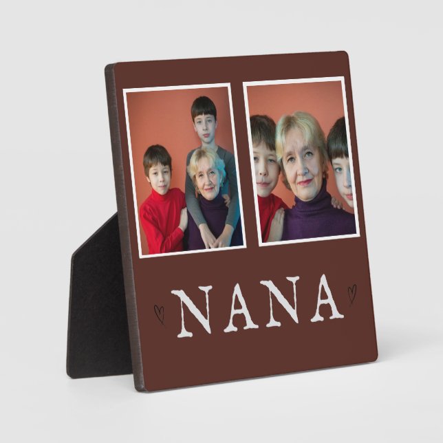 Expositora Rústica placa de la abuela personalizada de 2 foto (Anverso)