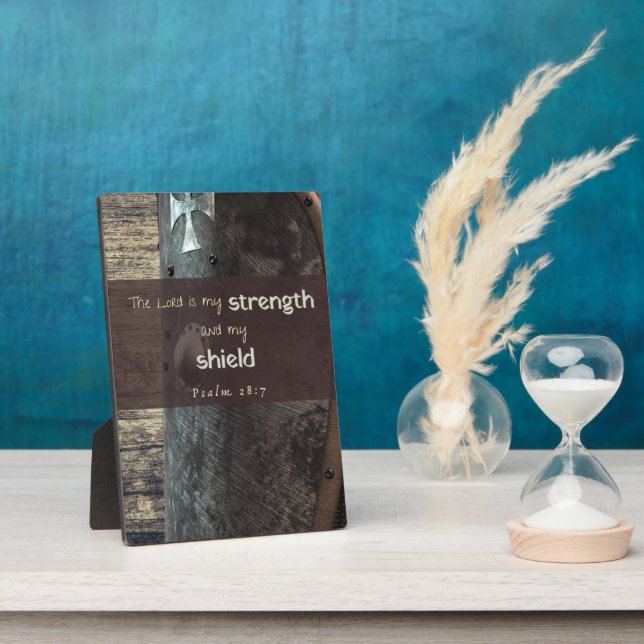 Expositora Salmo 28:7 Placa protectora (Lado)