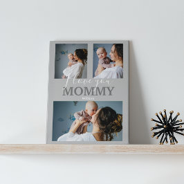 Expositora Te Amo Mami Moderno | Placa de Colage de 3 Fotos